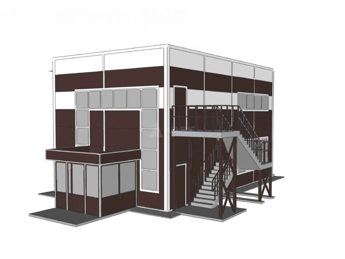 3D визуализация АБК из сэндвич-панелей - фото 3