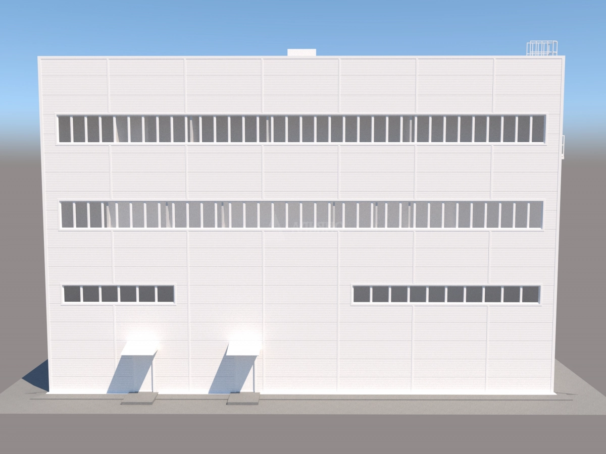 3D визуализация Административно-бытовой комплекс из сэндвич-панелей - фото 5