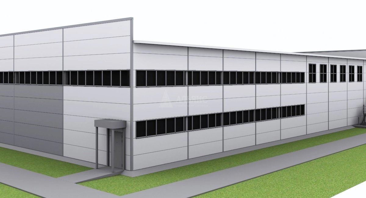 3D визуализация Проект СТО с АБК из сэндвич-панелей - фото 4