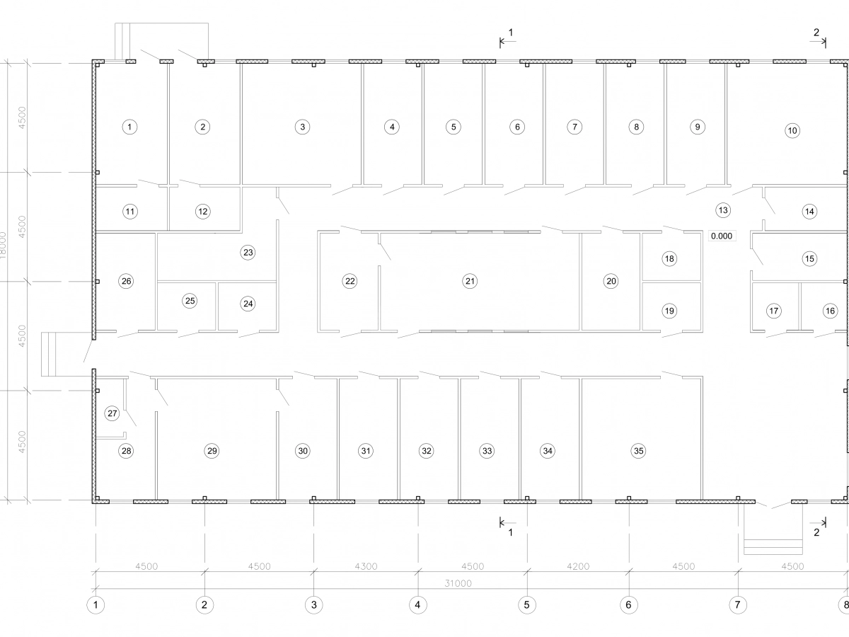 Планировка Офисное здание из сэндвич-панелей -  фото 1