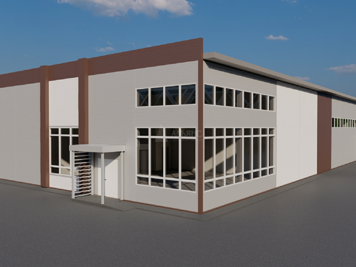 3D визуализация Торговый центр из сэндвич-панелей - фото 5